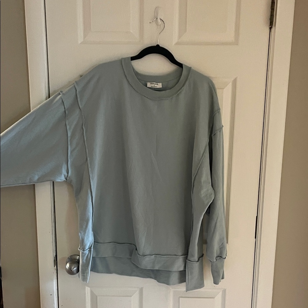 Zenana Outfitters Soft Mint Green Sweatshirt